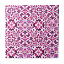 Pink and Purple Spanish Tiles