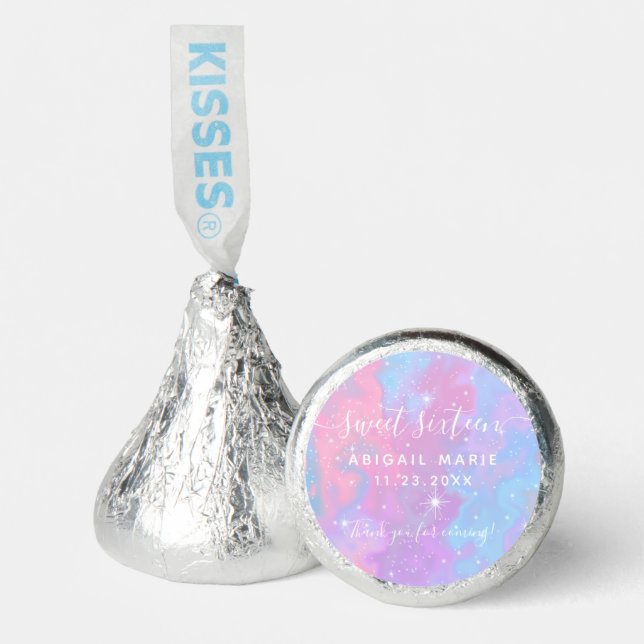 Pink and Purple Sparkle Sweet Sixteen Birthday Hershey®'s Kisses® (Front)