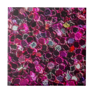 Pink and Purple Sparkling Lights Bokeh Pattern Ceramic Tile
