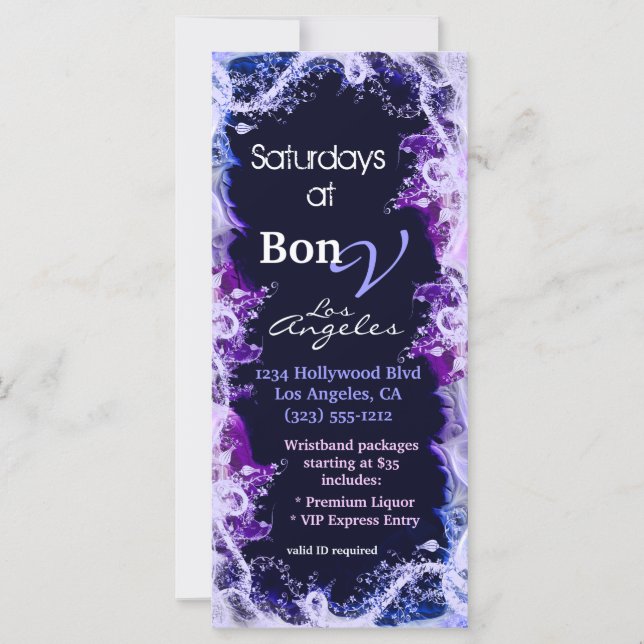 Pink And Purple Special Event Rack Card (Front)