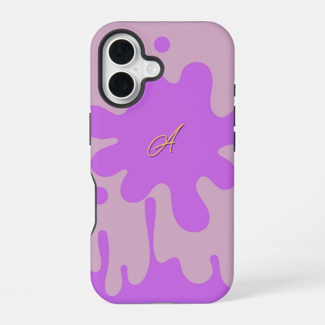 Pink and Purple Splash Theme Iphone Case (Back)