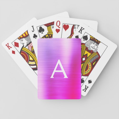 Pink and Purple Stainless Steel Monogram Poker Cards