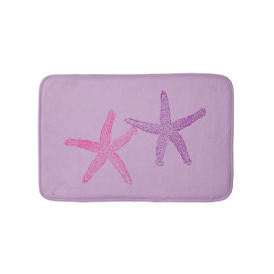 Pink and Purple Starfish Lilac Bathroom Mat