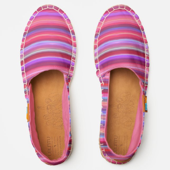 Pink And Purple Stripe Ladies Shoes (Front)