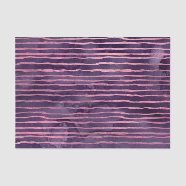 Pink and Purple Striped Pattern Tissue Paper (Front)