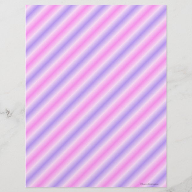 Pink and Purple Stripped Scrapbook Paper (Front)