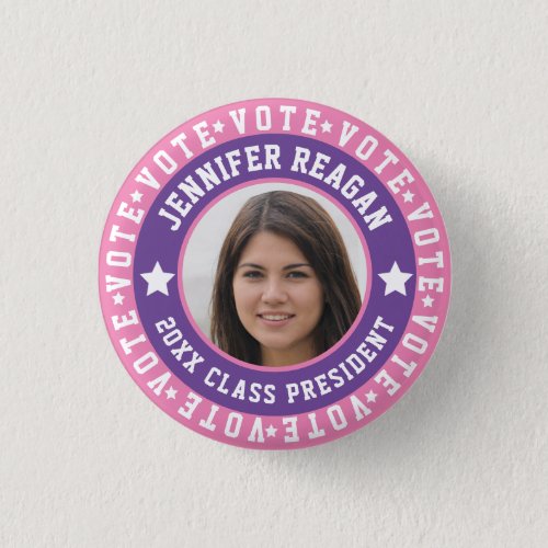Pink and Purple Student Body Campaign Button