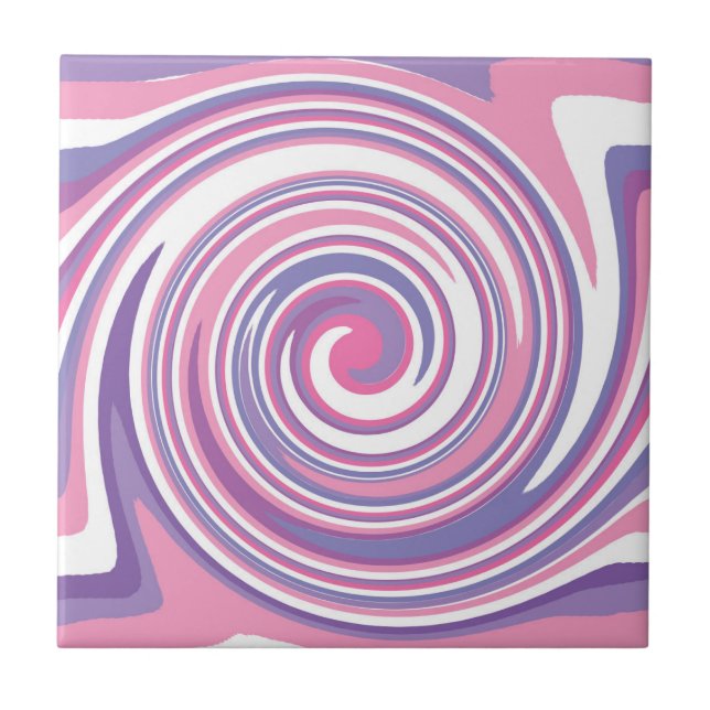 Pink and purple swirl pattern           ceramic tile (Front)