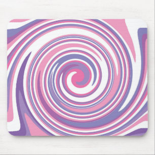 Pink and purple swirl pattern mouse pad