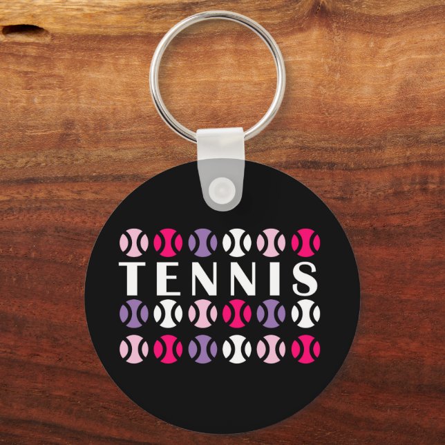 Pink and💜 purple tennis🎾 keychain (Front)