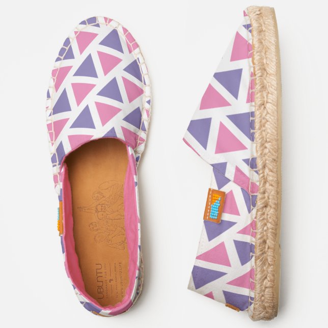 Pink and Purple Trendy Triangles Espadrilles (Side)