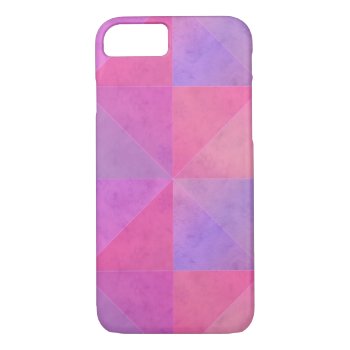 Pink And Purple Triangles Watercolor Art Iphone 8/7 Case by MHDesignStudio at Zazzle