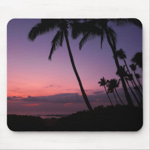 Pink and purple tropical sunset mousepad