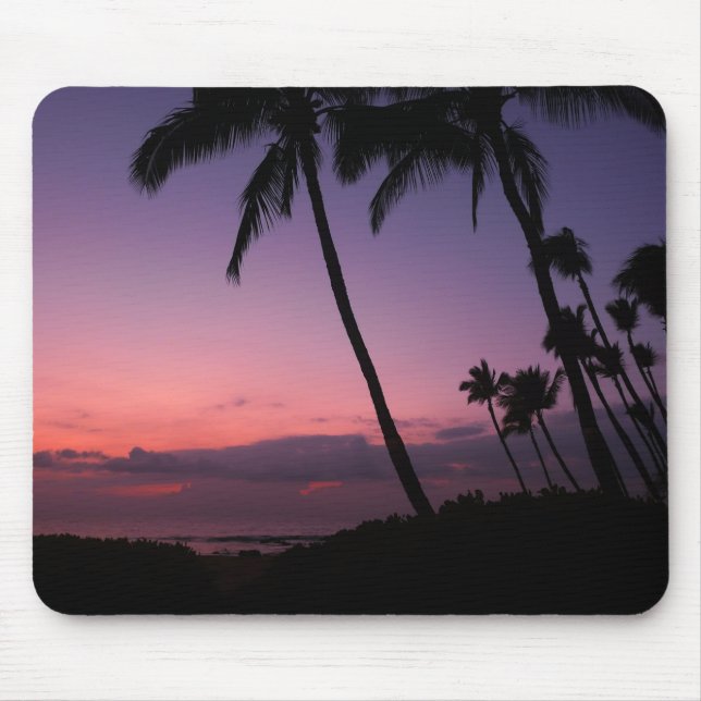 Pink and purple tropical sunset mousepad (Front)