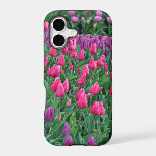 Pink and purple tulips spring garden iPhone 17 case