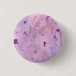 pink and purple unicorn and star design- girls squ button