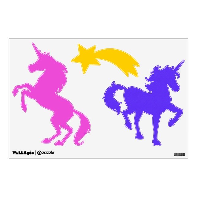 Pink and Purple Unicorn Wall Decals (Front)