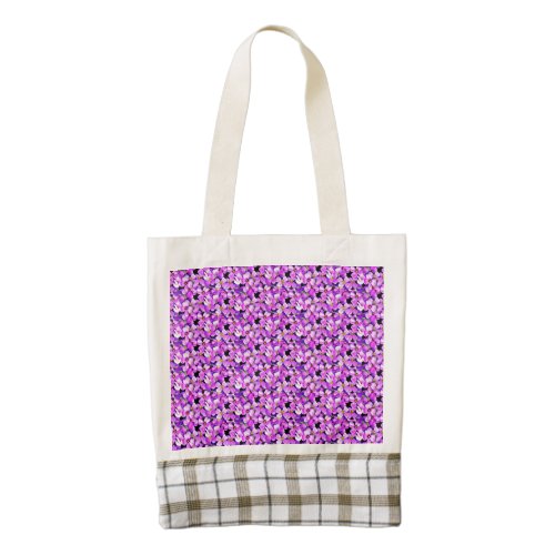 Pink and Purple Violets Zazzle HEART Tote Bag