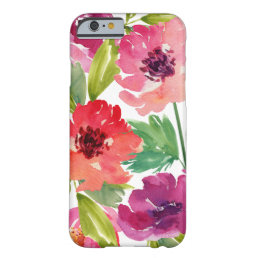 Pink and Purple Watercolor Floral Barely There iPhone 6 Case