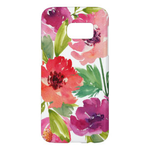 Pink and Purple Watercolor Floral Samsung Galaxy S7 Case