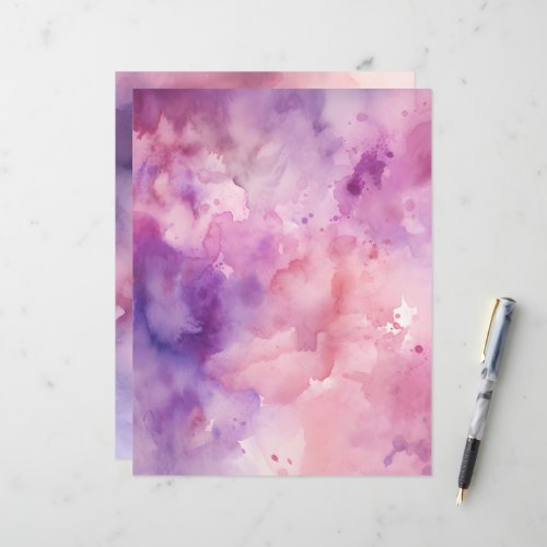 Pink and Purple Watercolor Scrapbook Paper