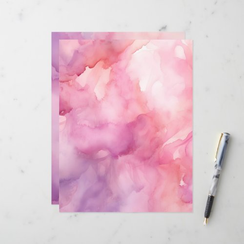 Pink and Purple Watercolor Scrapbook Paper