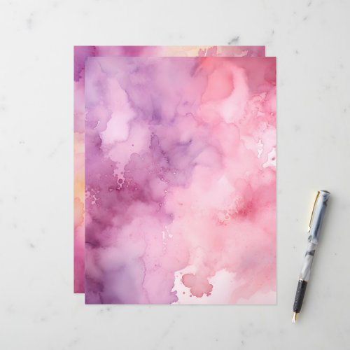 Pink and Purple Watercolor Scrapbook Paper