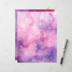 Pink and Purple Watercolor Scrapbook Paper