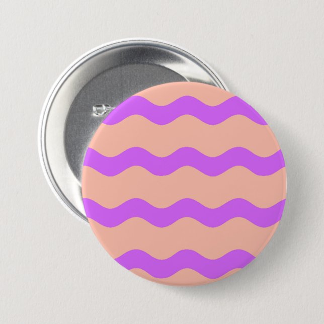 Pink and purple waves pattern button (Front & Back)