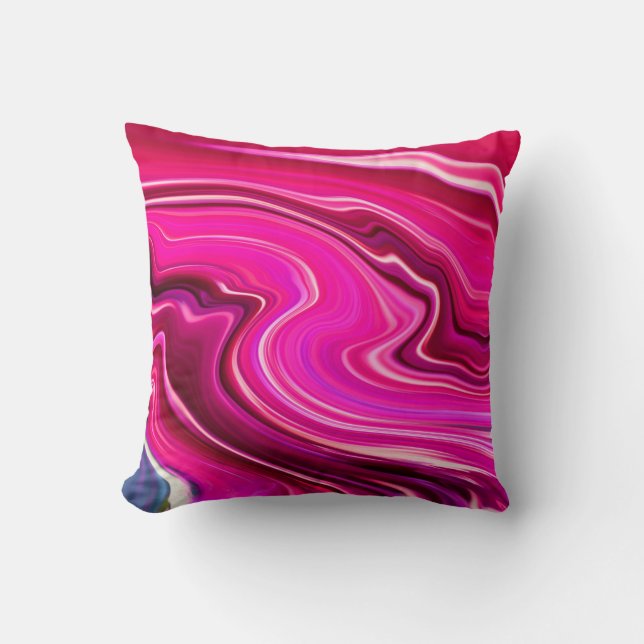Pink and Purple Waves Throw Pillow (Front)