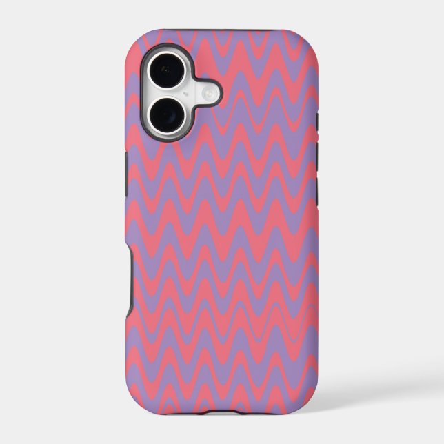 Pink and purple wavey pattern iphone case (Back)