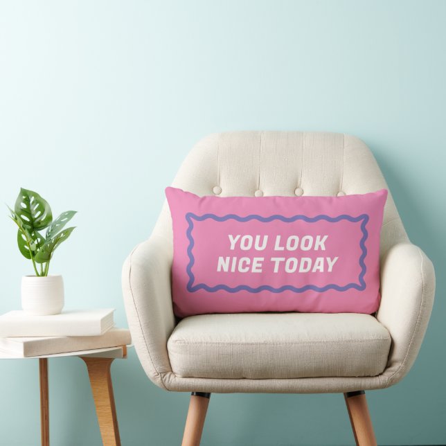 Pink and Purple Wavy Frame Compliments Lumbar Pillow (Chair)