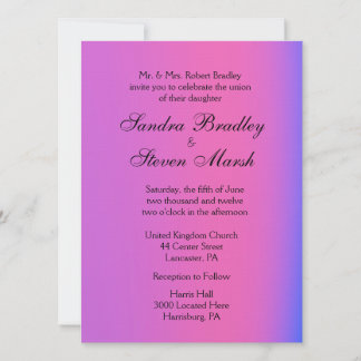 Pink and Purple Wedding Invitation