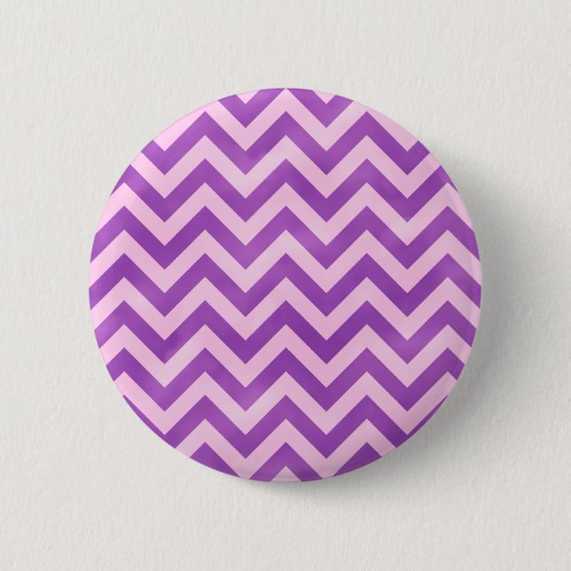 Pink and Purple Zigzag Pinback Button (Front)