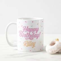 Pink and Rainbow Sprinkles Customizable Birthday