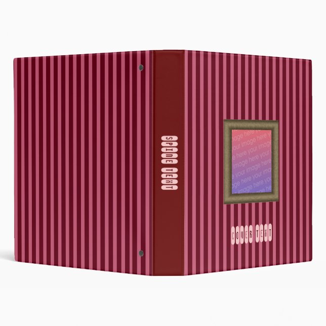 Pink and Raspberry Striped Binder Photo Album (Background)