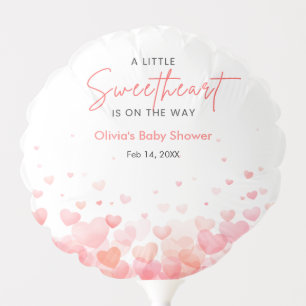 Pink and Red A Little Sweetheart Baby Shower Balloon