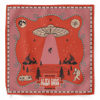 Pink and Red Alien Gods Bandana