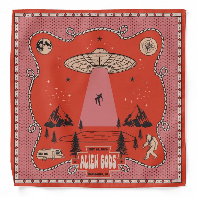 Pink and Red Alien Gods Bandana (Front)