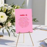 Pink and Red Bold Typography Table Seating Chart<br><div class="desc">This vibrant and playful wedding table number card features a burst of color! Chic and fun fonts paired with a cheerful bright pink background make this a joy to add to your wedding day. The design duplicates on the reverse side. Pair with the Blooming Joy wedding invitation collection for spring...</div>