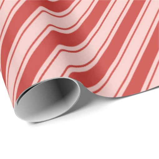 Pink and Red Candy Cane Stripe Christmas Wrapping Paper | Zazzle