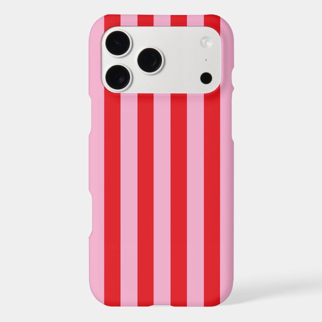 Pink and Red Candy Stripes Case-Mate iPhone Case (Back)