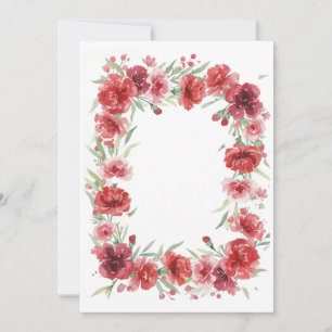 Pink and Red Carnation Frame Invitation