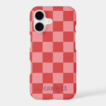 Pink and Red Check Pattern Playful Customizable 