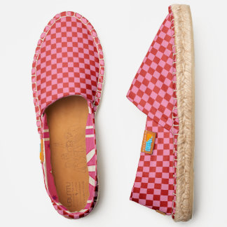 Pink and Red Checker Board Ubuntu Espadrilles