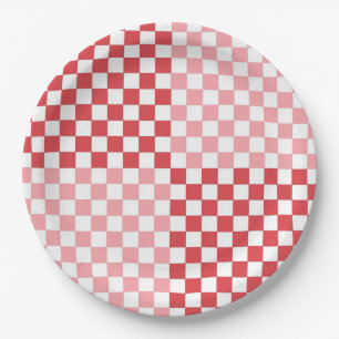 Pink and Red Checkered 9" Plate