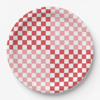 Pink and Red Checkered 9" Plate