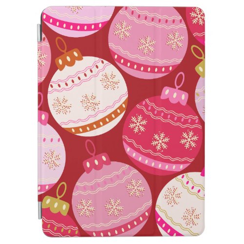 Pink And Red Christmas Baubles iPad Air Cover