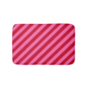 Pink and Red Christmas Peppermint Stripes Bath Mat
