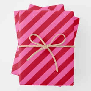 Pink and Red Christmas Peppermint Stripes  Wrapping Paper Sheets